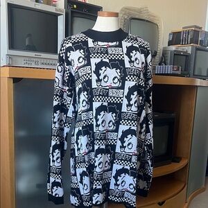 Betty Boop Black and White Sweater